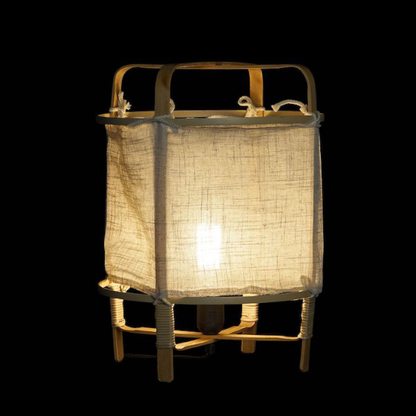 Lámpara de mesa bambú algodón Ø 30x40 cm
