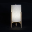 Lámpara de mesa en madera y lino Ø25x45 cm