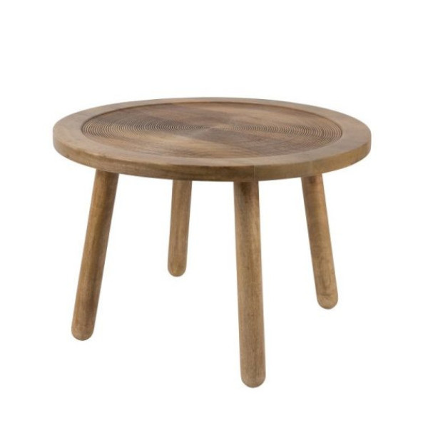 Dendron L, mesa auxilliar en madera de mango Ø 60x40 cm